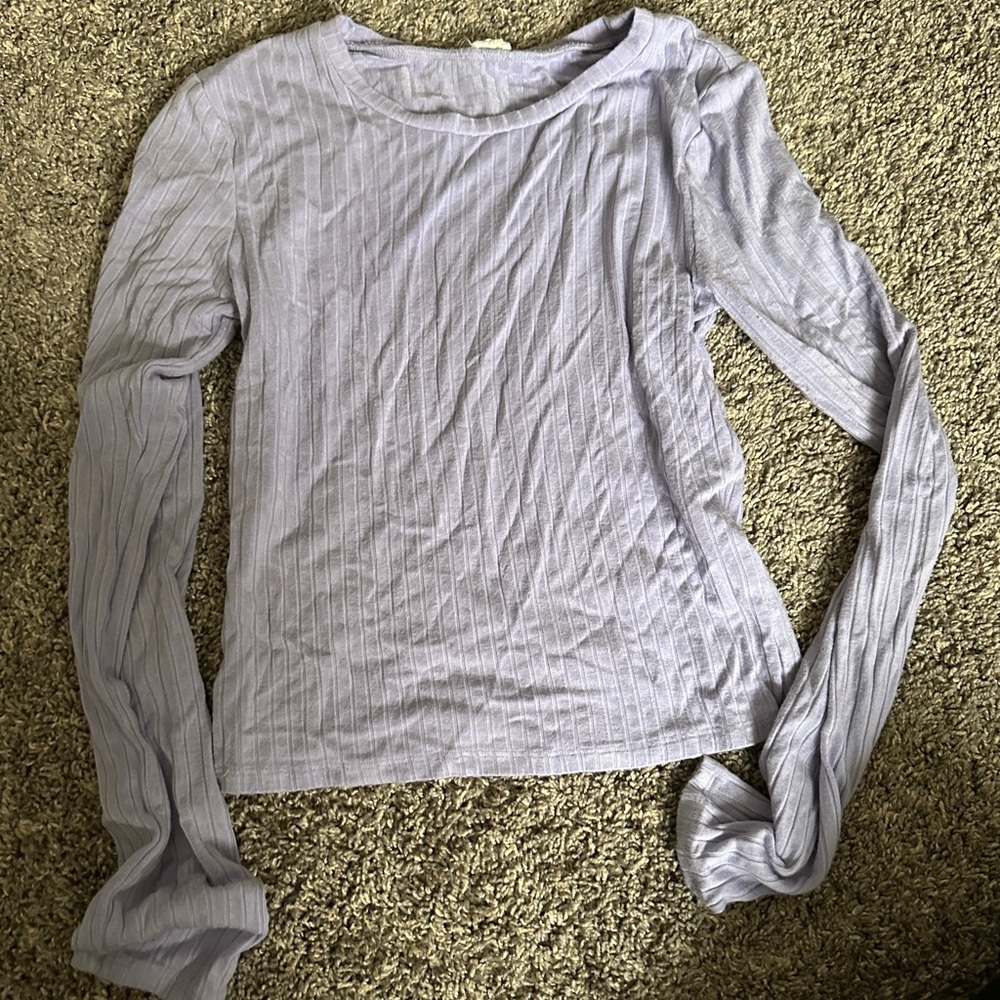 Garage Purple Long Sleeve Purple Fitted Tee